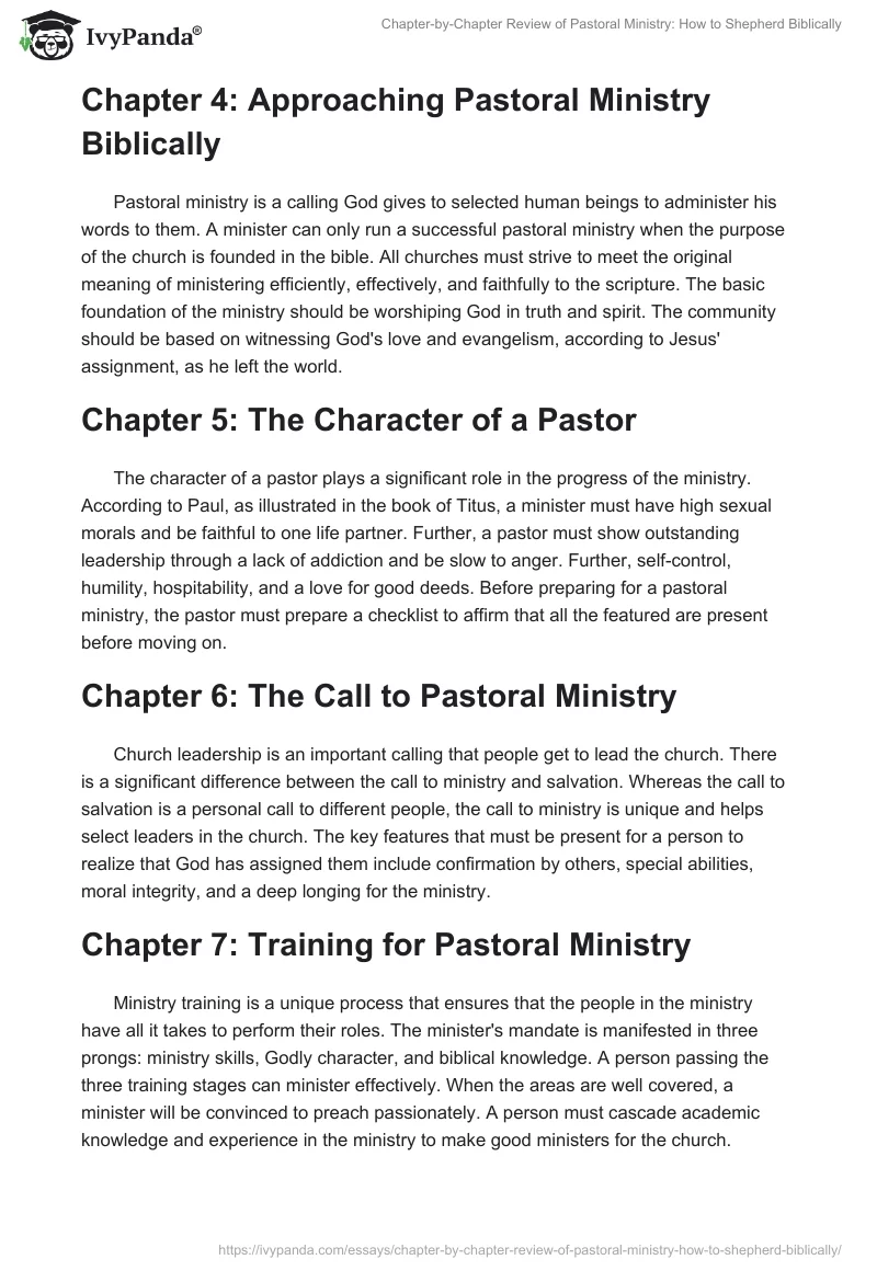 Chapter-by-Chapter Review of "Pastoral Ministry: How to Shepherd Biblically". Page 2