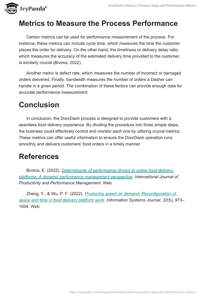 DoorDash's Delivery Process: Steps and Performance Metrics. Page 2