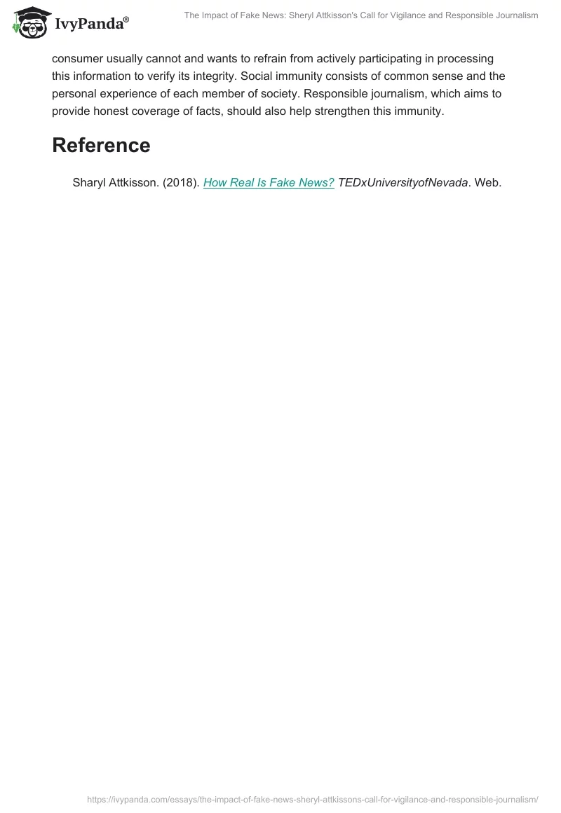 The Impact of Fake News: Sheryl Attkisson's Call for Vigilance and Responsible Journalism. Page 2