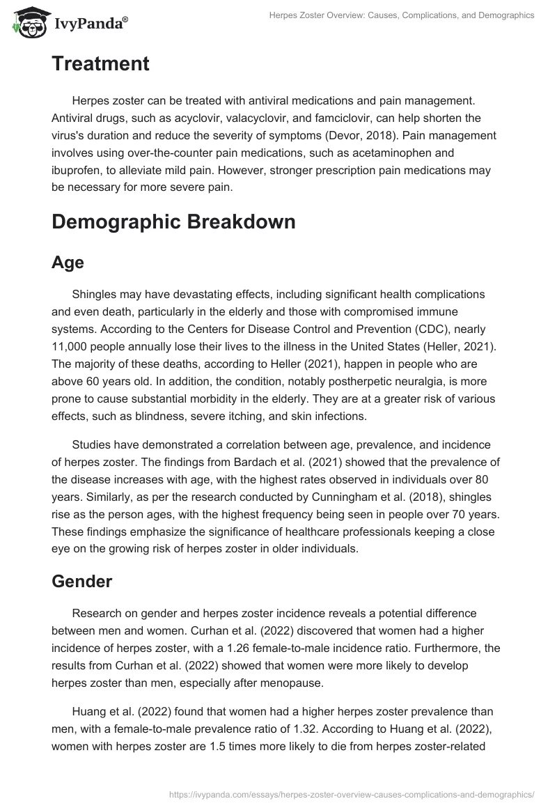 Herpes Zoster Overview: Causes, Complications, and Demographics. Page 2