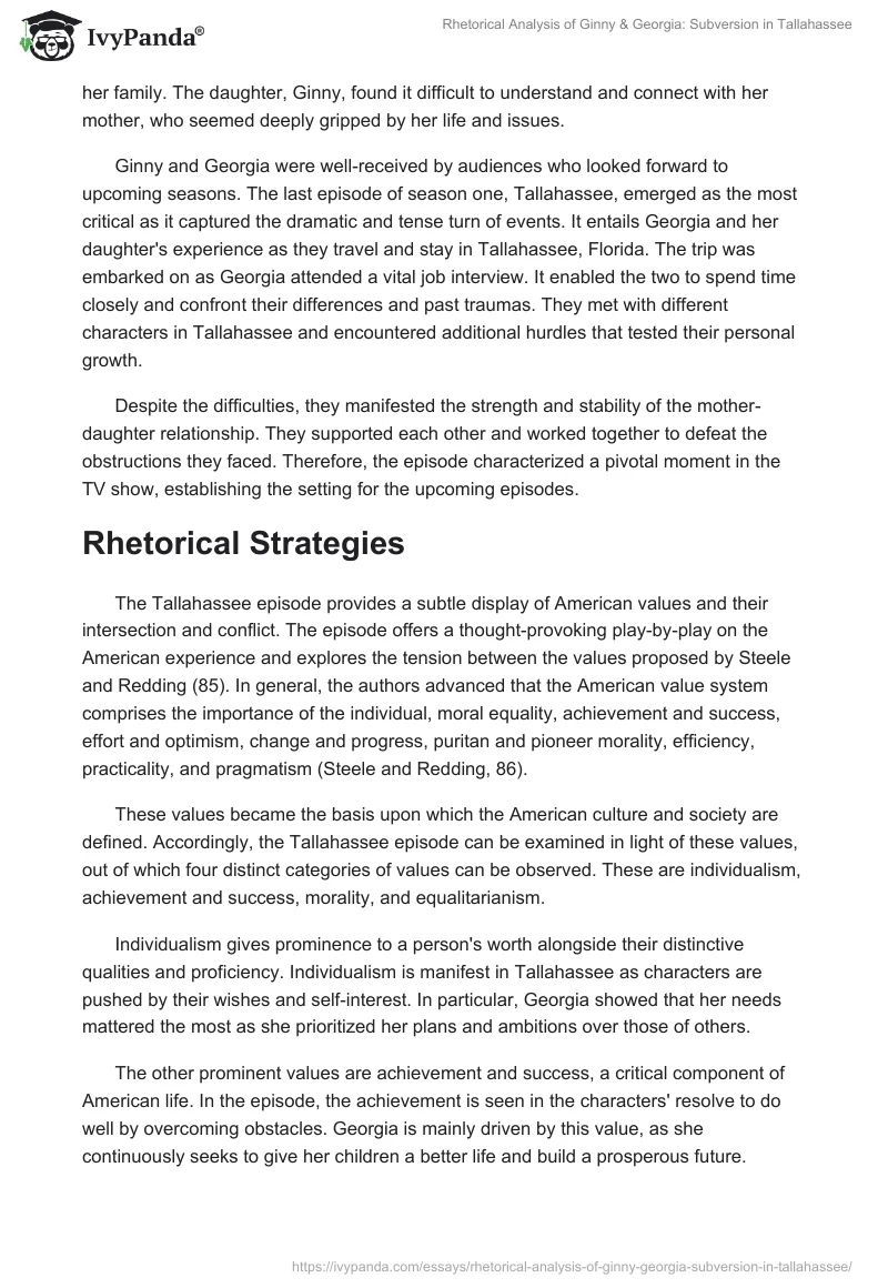 Rhetorical Analysis of Ginny & Georgia: Subversion in Tallahassee. Page 2