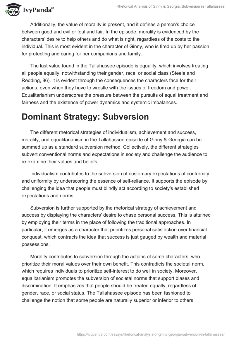 Rhetorical Analysis of Ginny & Georgia: Subversion in Tallahassee. Page 3