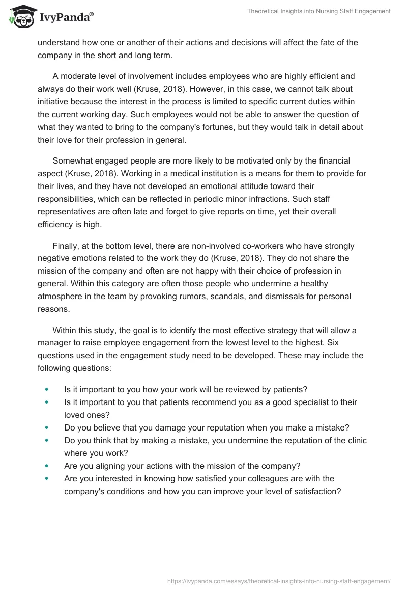 Theoretical Insights into Nursing Staff Engagement. Page 2