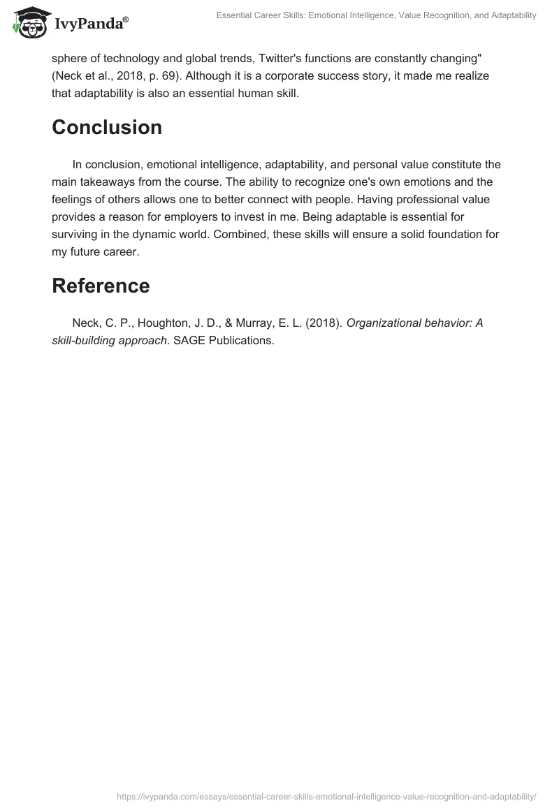 Essential Career Skills: Emotional Intelligence, Value Recognition, and Adaptability. Page 2