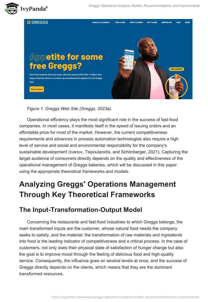 Greggs' Operations Analysis: Models, Recommendations, and Improvements. Page 2