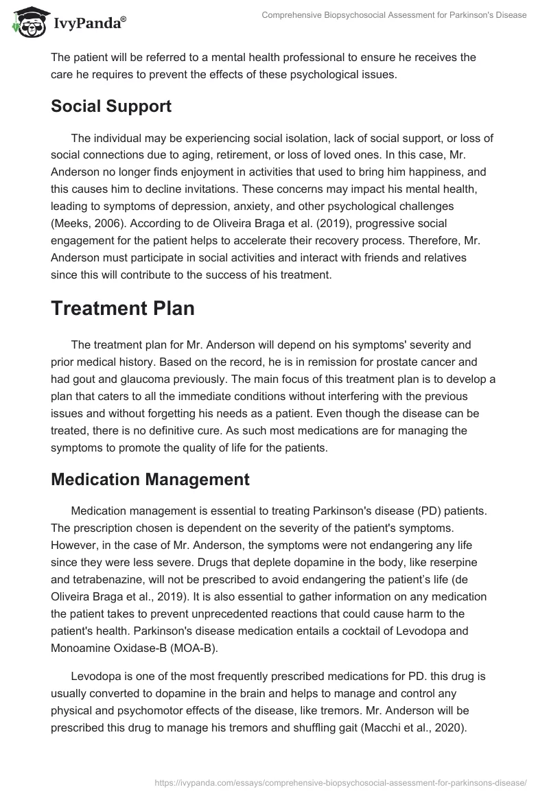 Comprehensive Biopsychosocial Assessment for Parkinson's Disease. Page 2