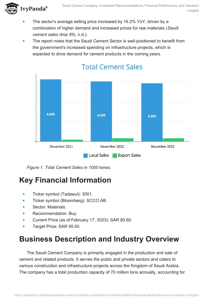 Saudi Cement Company: Investment Recommendations, Financial Performance, and Valuation Insights. Page 2