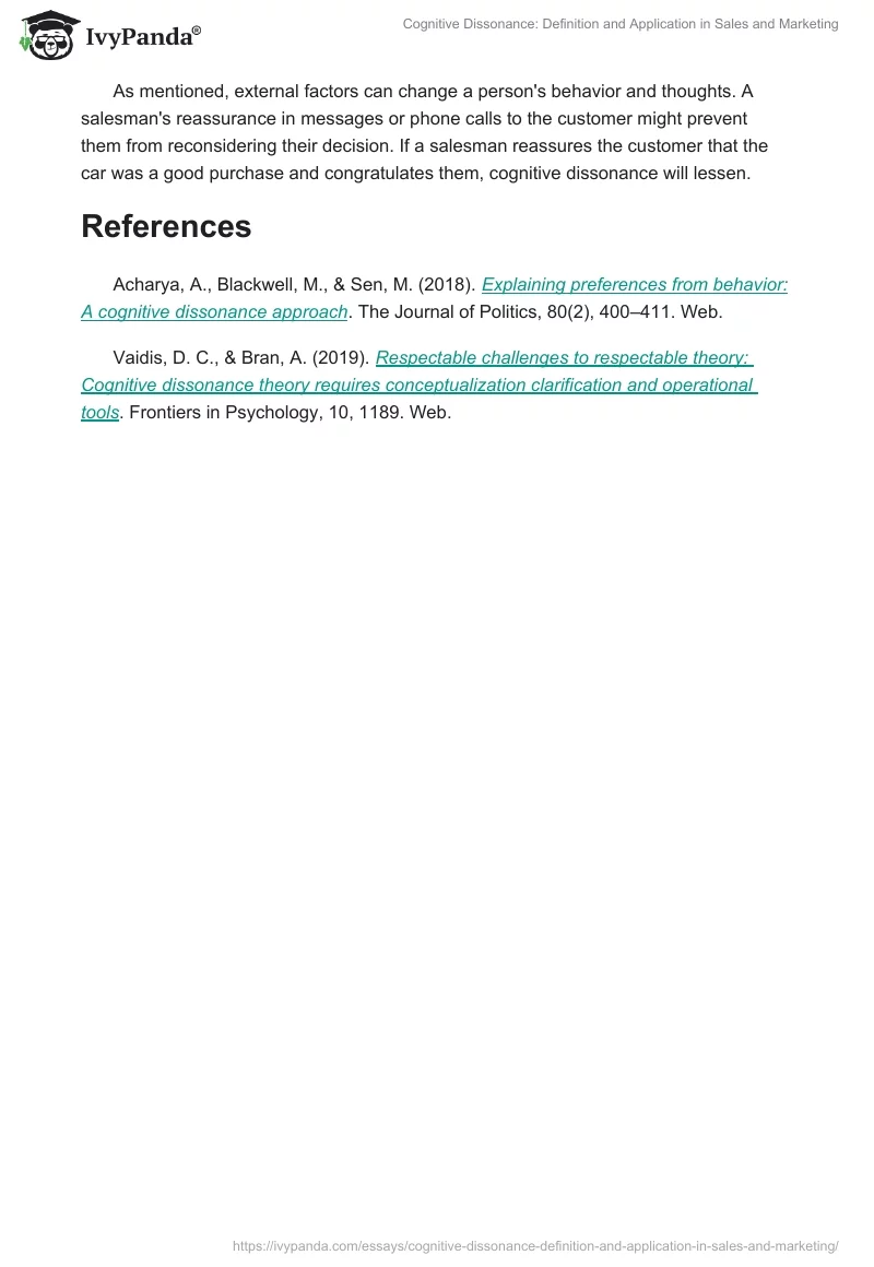 Cognitive Dissonance: Definition and Application in Sales and Marketing. Page 2