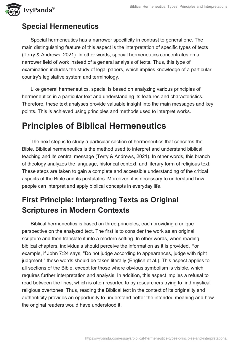 Biblical Hermeneutics: Types, Principles and Interpretations. Page 2