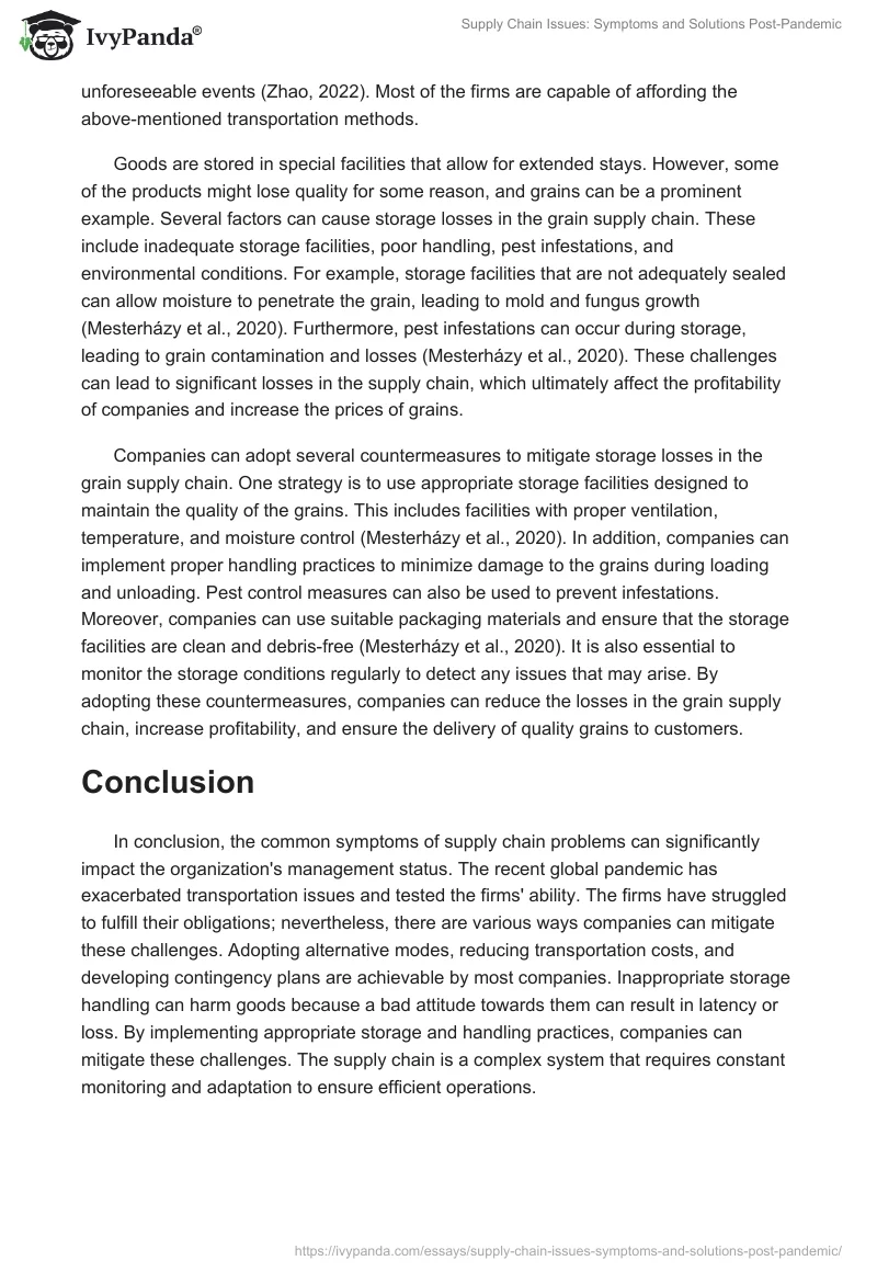 Supply Chain Issues: Symptoms and Solutions Post-Pandemic. Page 2