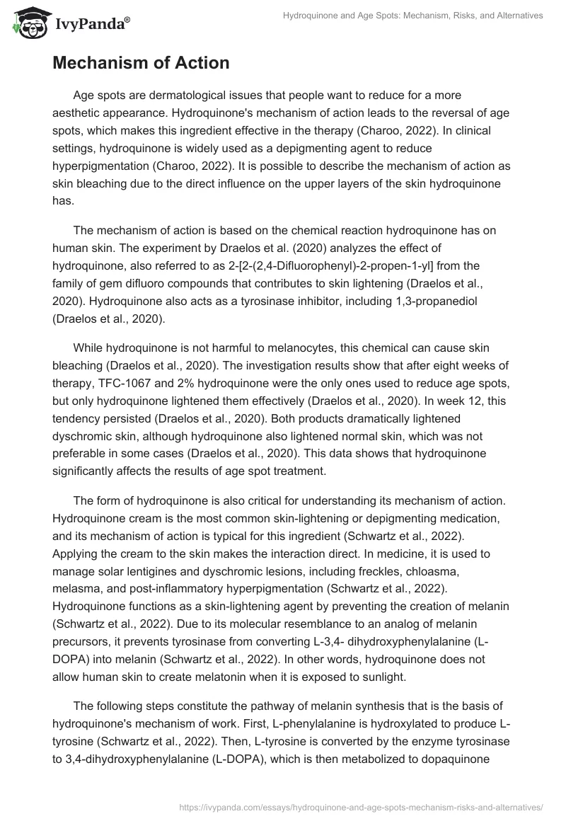 Hydroquinone and Age Spots: Mechanism, Risks, and Alternatives. Page 2