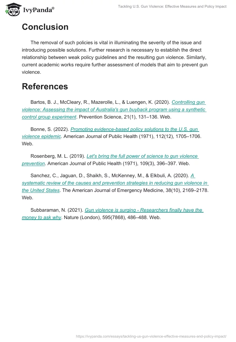 Tackling U.S. Gun Violence: Effective Measures and Policy Impact. Page 2