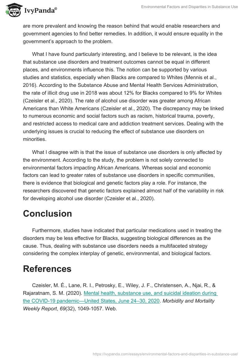 Environmental Factors and Disparities in Substance Use. Page 2