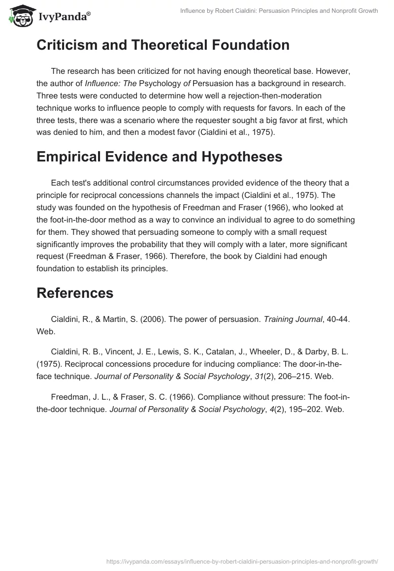 Influence by Robert Cialdini: Persuasion Principles and Nonprofit Growth. Page 2