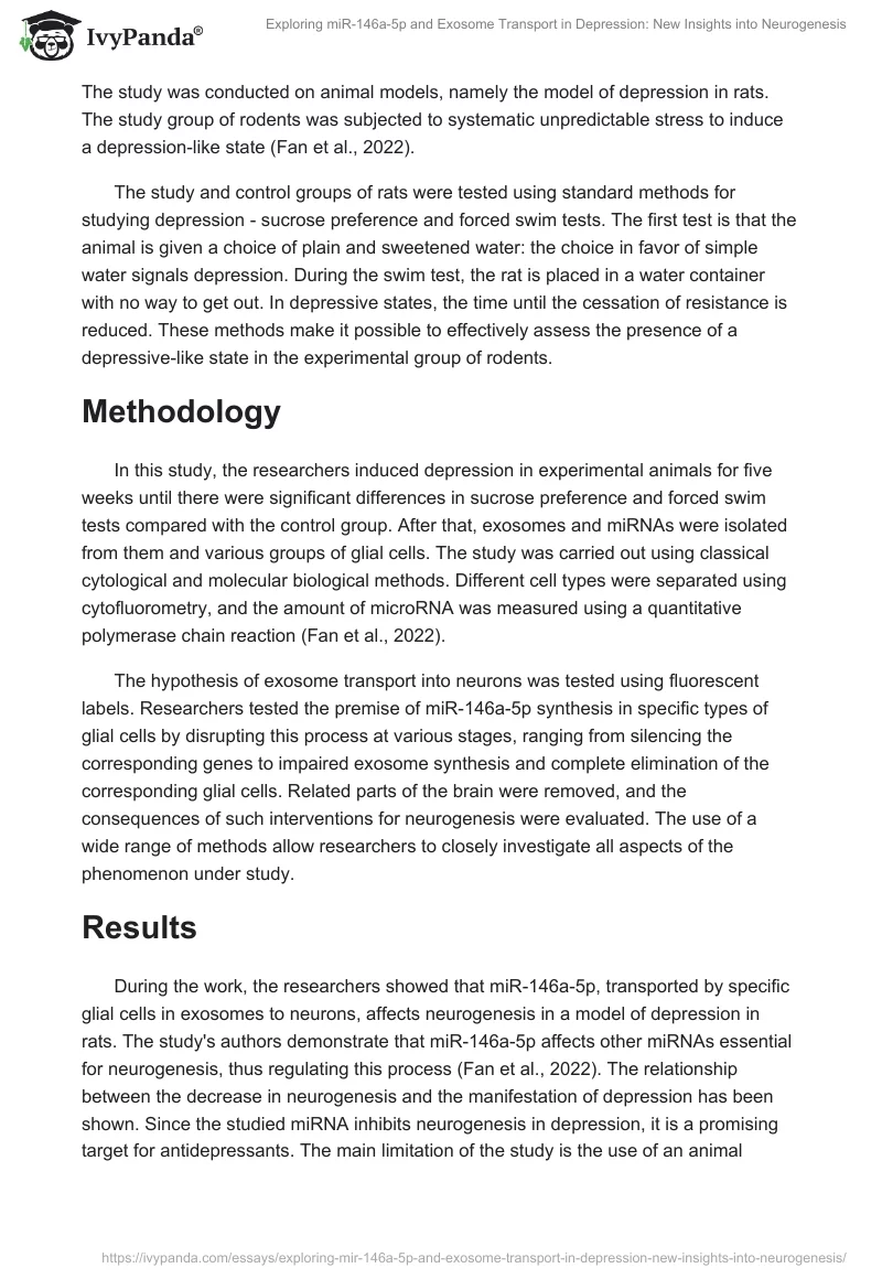 Exploring miR-146a-5p and Exosome Transport in Depression: New Insights into Neurogenesis. Page 2