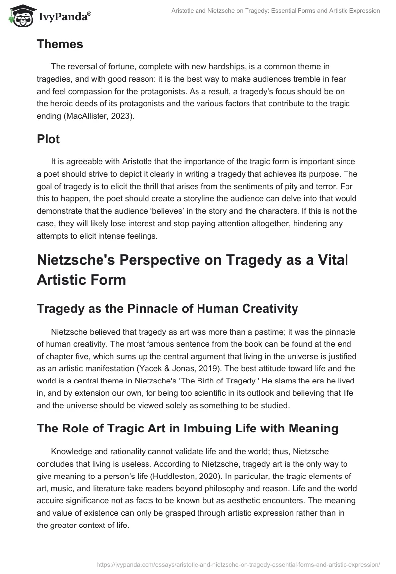 Aristotle and Nietzsche on Tragedy: Essential Forms and Artistic Expression. Page 2