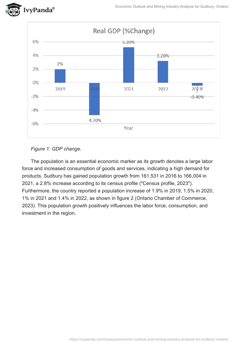 Economic Outlook and Mining Industry Analysis for Sudbury, Ontario. Page 2