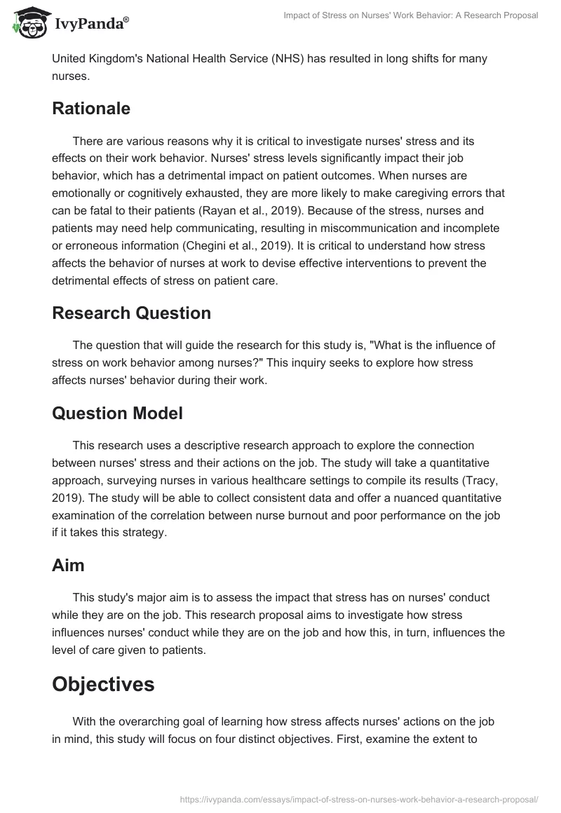 Impact of Stress on Nurses' Work Behavior: A Research Proposal. Page 2