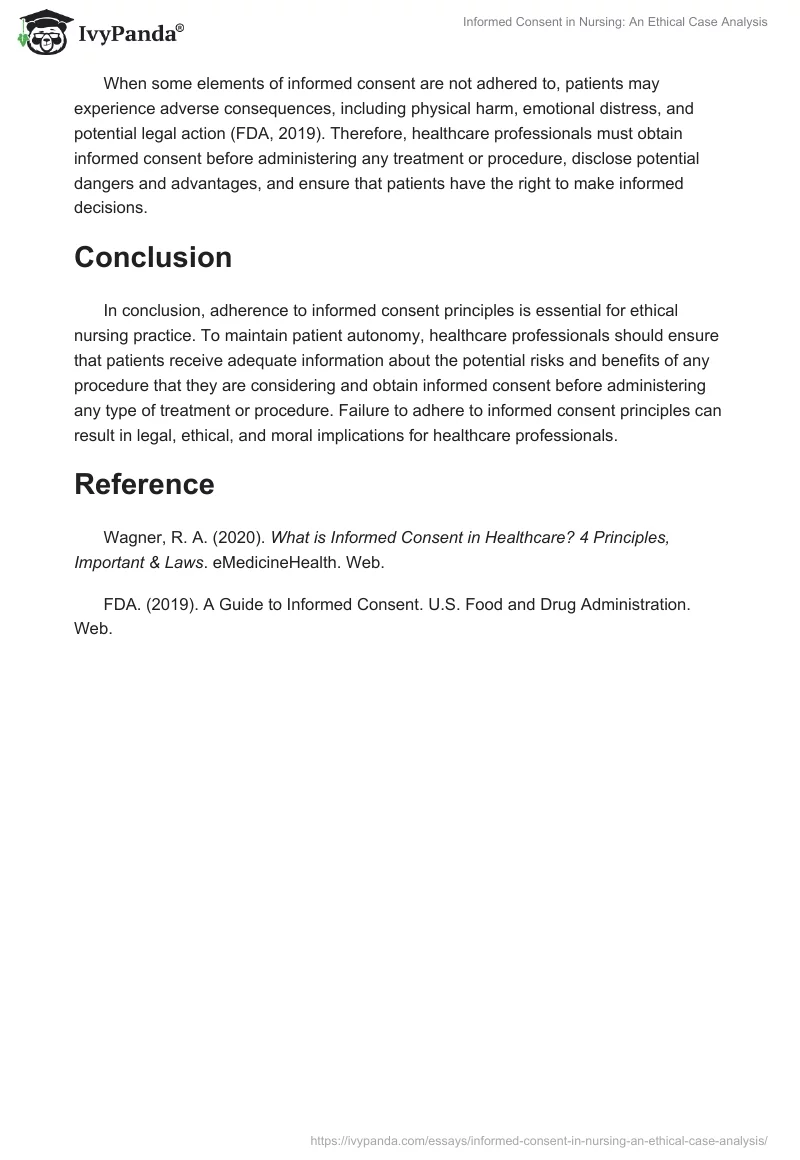 Informed Consent in Nursing: An Ethical Case Analysis. Page 2