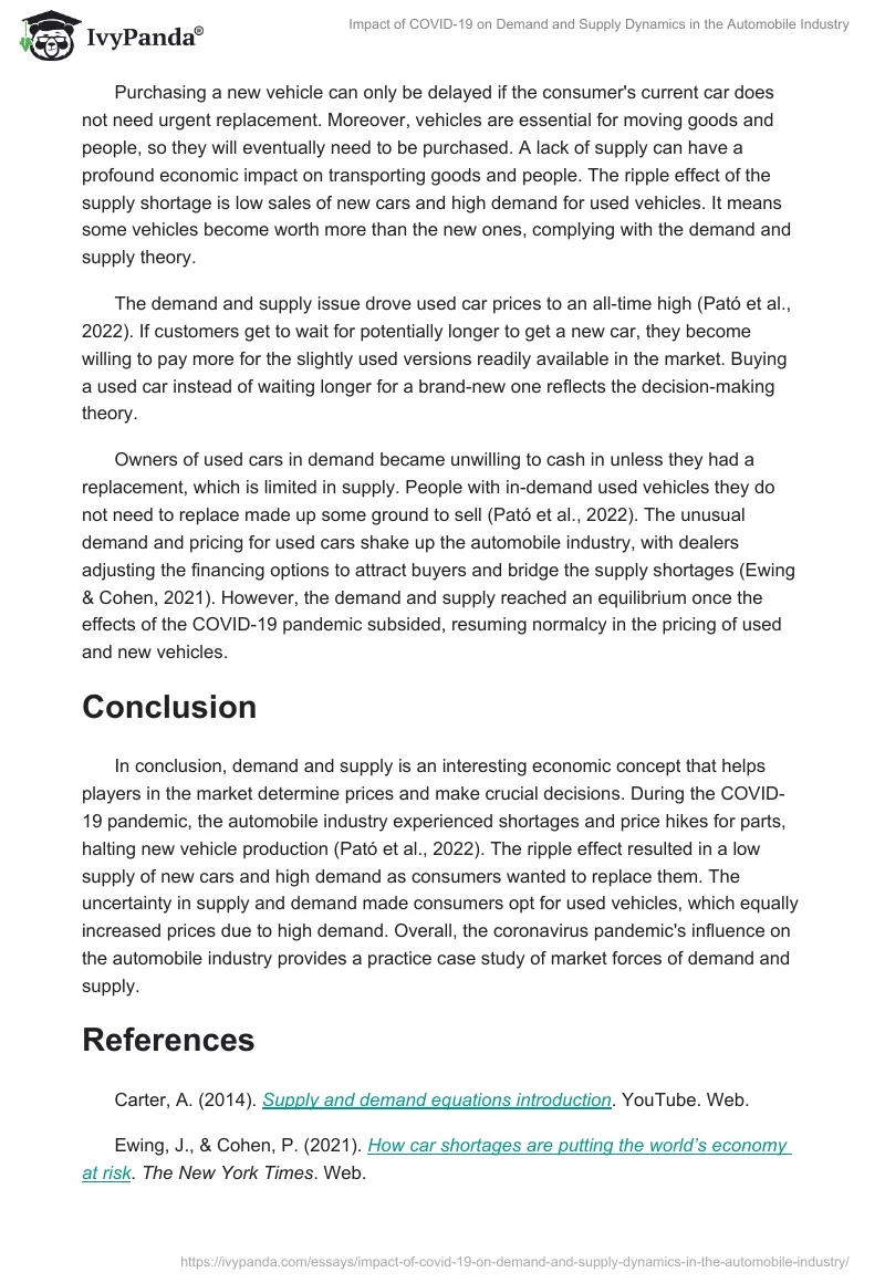 Impact of COVID-19 on Demand and Supply Dynamics in the Automobile Industry. Page 2