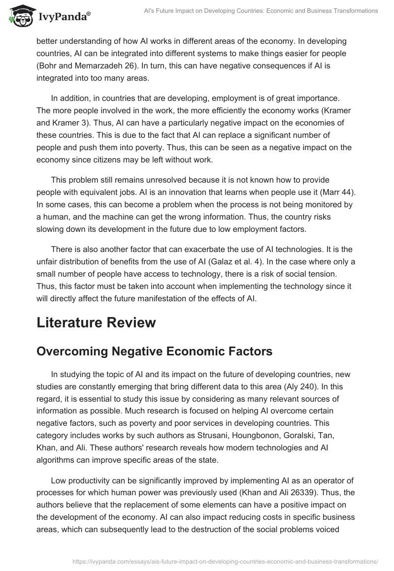 AI's Future Impact on Developing Countries: Economic and Business Transformations. Page 2