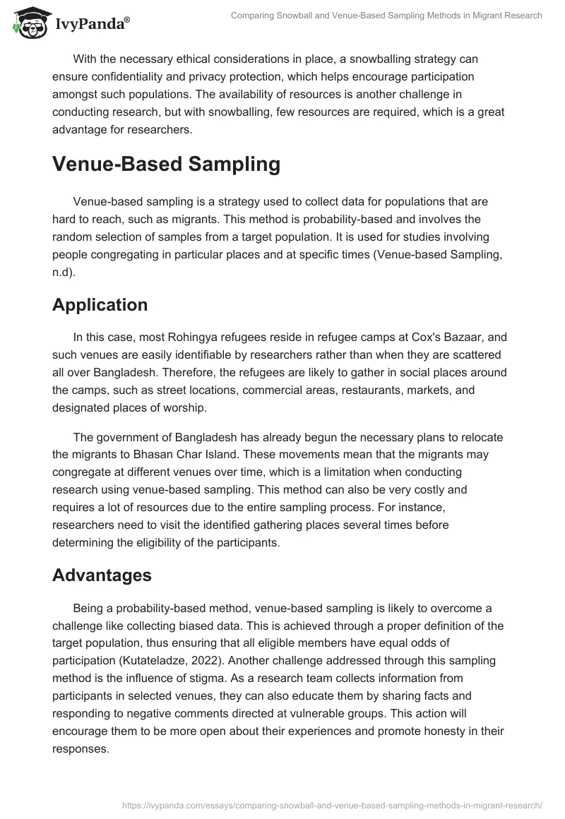 Comparing Snowball and Venue-Based Sampling Methods in Migrant Research. Page 2