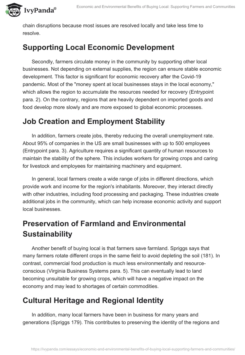 Economic and Environmental Benefits of Buying Local: Supporting Farmers and Communities. Page 2