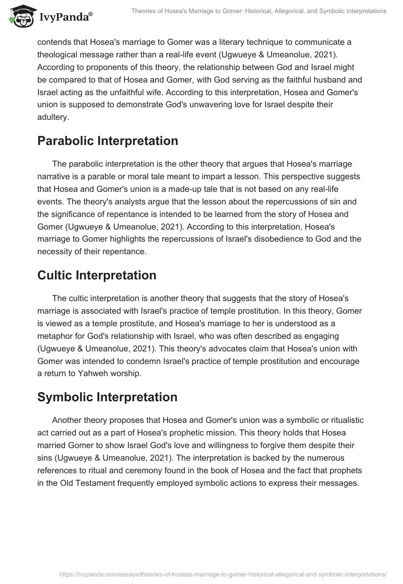 Theories of Hosea's Marriage to Gomer: Historical, Allegorical, and Symbolic Interpretations. Page 2