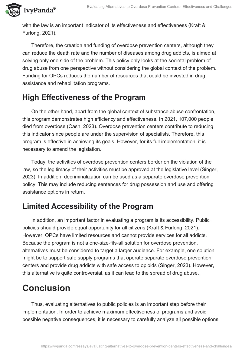 Evaluating Alternatives to Overdose Prevention Centers: Effectiveness and Challenges. Page 2