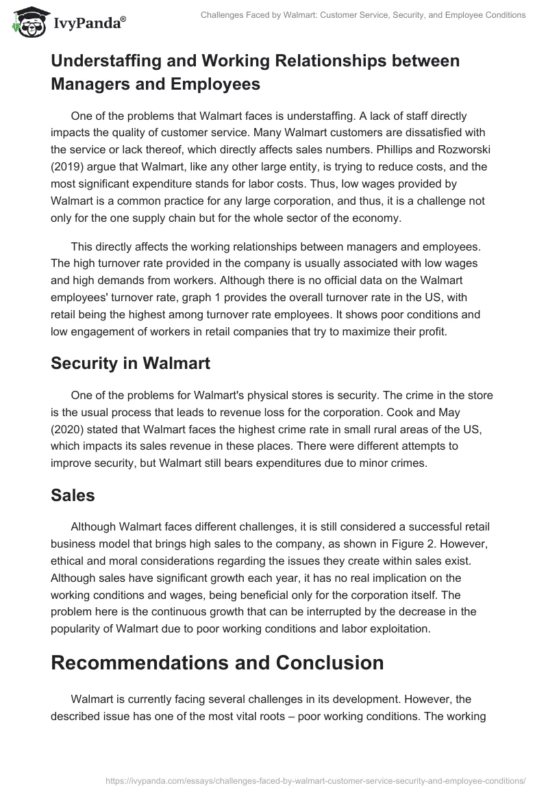 Challenges Faced by Walmart: Customer Service, Security, and Employee Conditions. Page 2