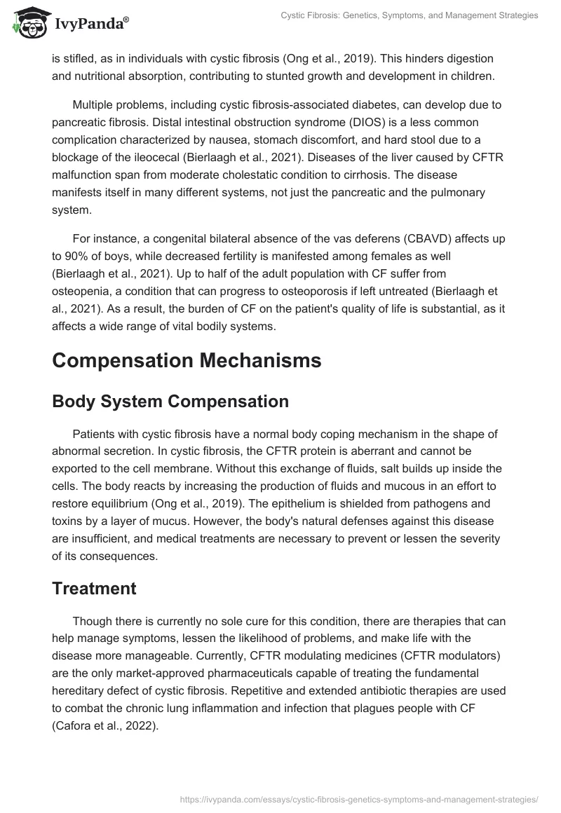 Cystic Fibrosis: Genetics, Symptoms, and Management Strategies. Page 2