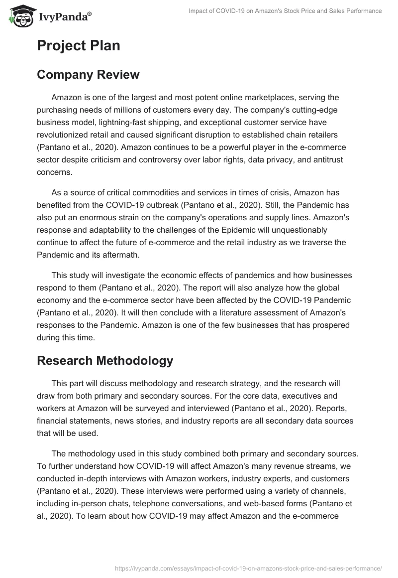 Impact of COVID-19 on Amazon's Stock Price and Sales Performance. Page 2