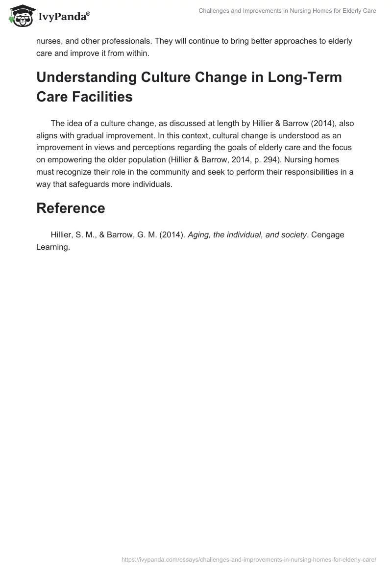 Challenges and Improvements in Nursing Homes for Elderly Care. Page 2