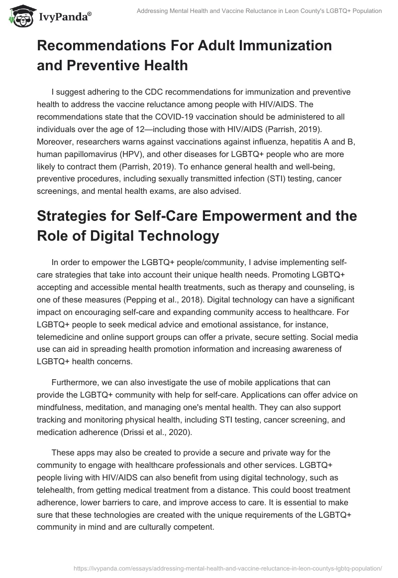 Addressing Mental Health and Vaccine Reluctance in Leon County's LGBTQ+ Population. Page 2