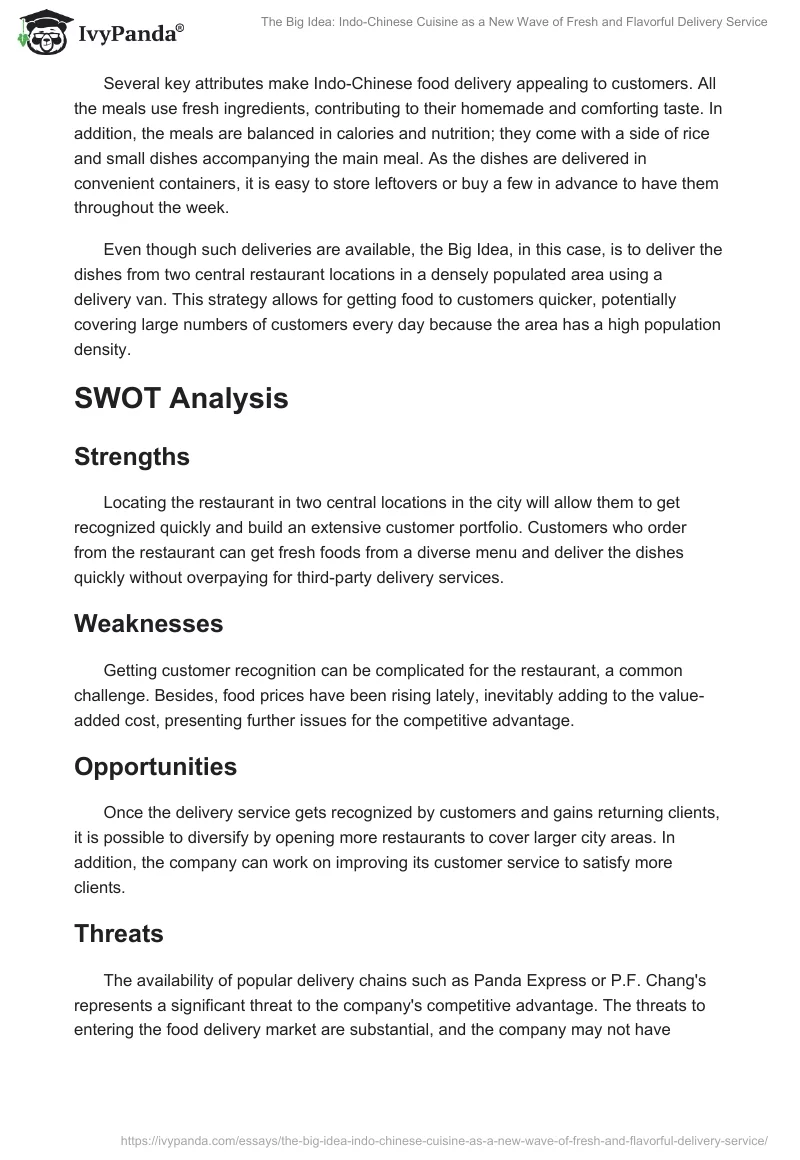 The Big Idea: Indo-Chinese Cuisine as a New Wave of Fresh and Flavorful Delivery Service. Page 2