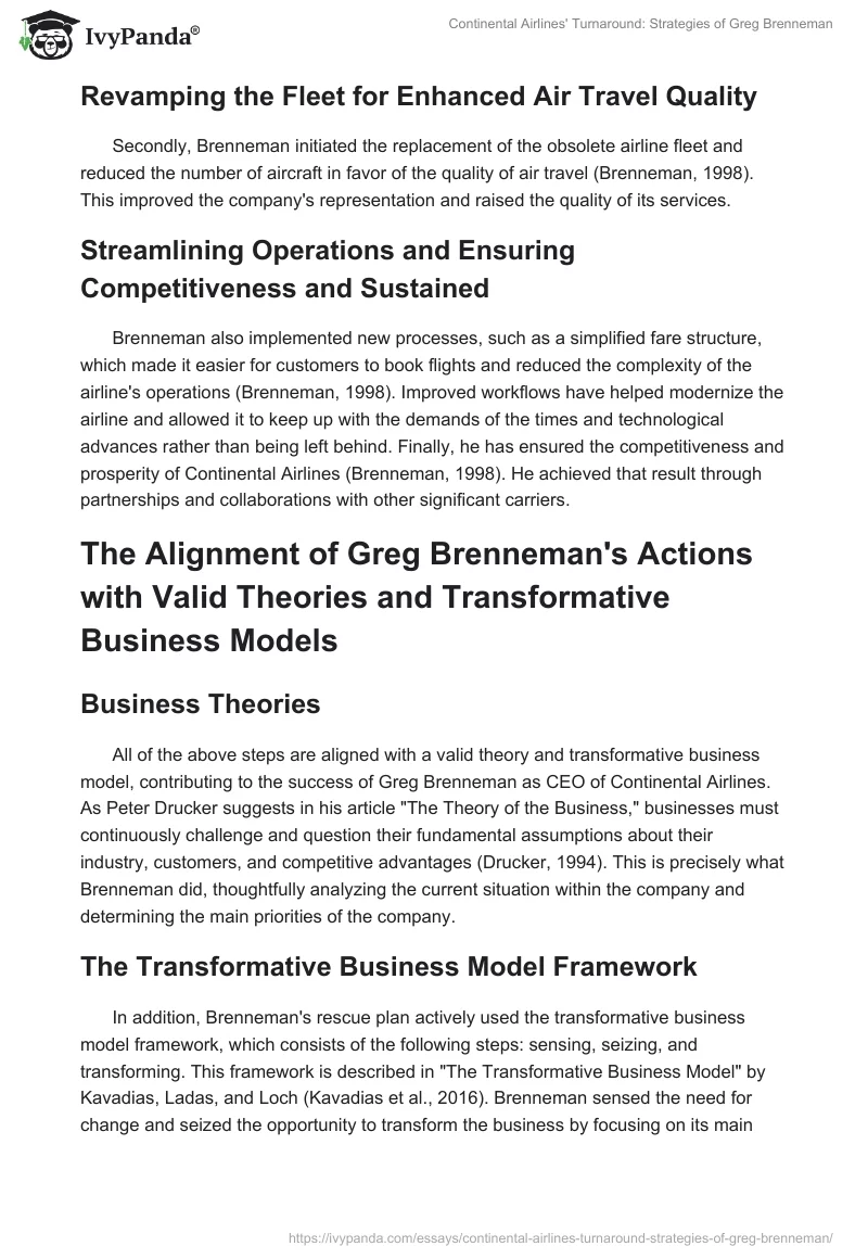 Continental Airlines' Turnaround: Strategies of Greg Brenneman. Page 2