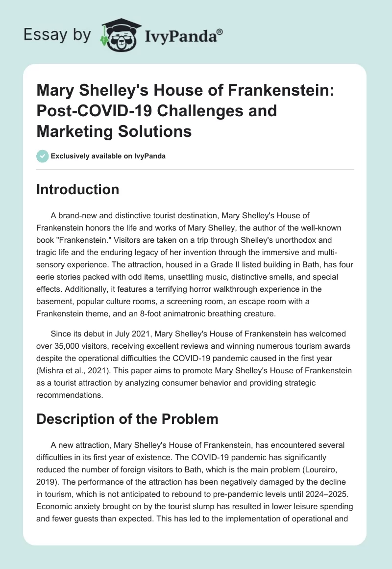 Mary Shelley's House of Frankenstein: Post-COVID-19 Challenges and Marketing Solutions. Page 1