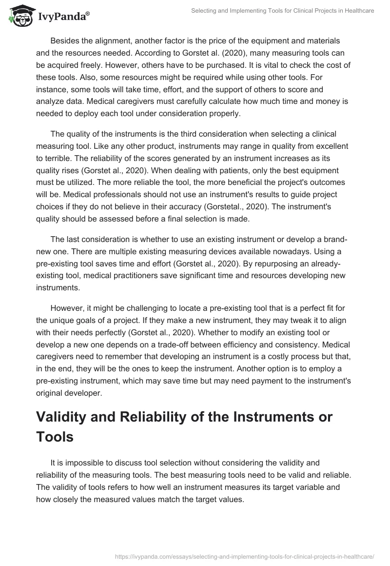 Selecting and Implementing Tools for Clinical Projects in Healthcare. Page 2