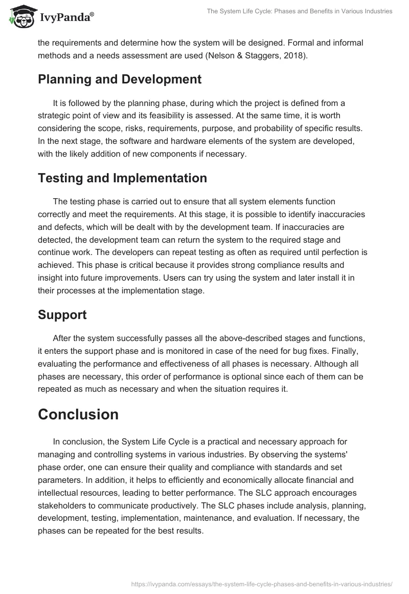 The System Life Cycle: Phases and Benefits in Various Industries. Page 2