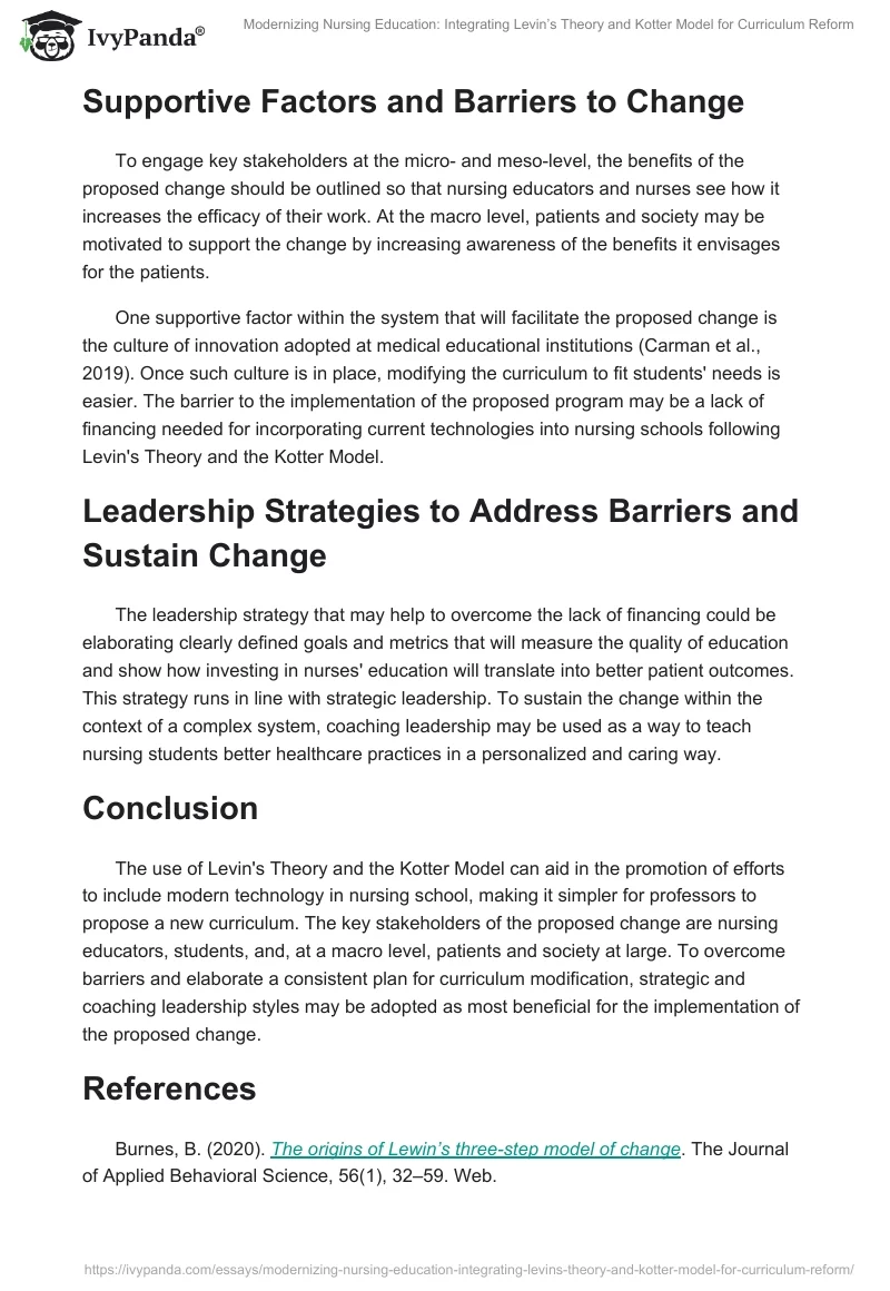 Modernizing Nursing Education: Integrating Levin’s Theory and Kotter Model for Curriculum Reform. Page 2