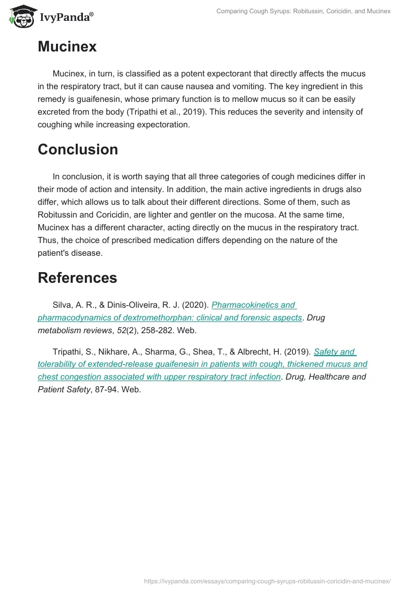 Comparing Cough Syrups: Robitussin, Coricidin, and Mucinex. Page 2