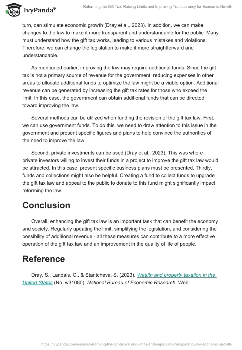 Reforming the Gift Tax: Raising Limits and Improving Transparency for Economic Growth. Page 2