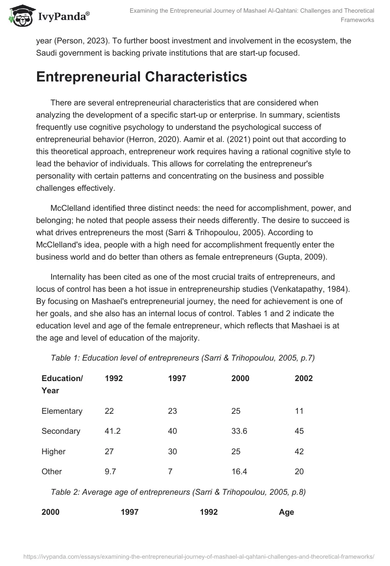 Examining the Entrepreneurial Journey of Mashael Al-Qahtani: Challenges and Theoretical Frameworks. Page 2