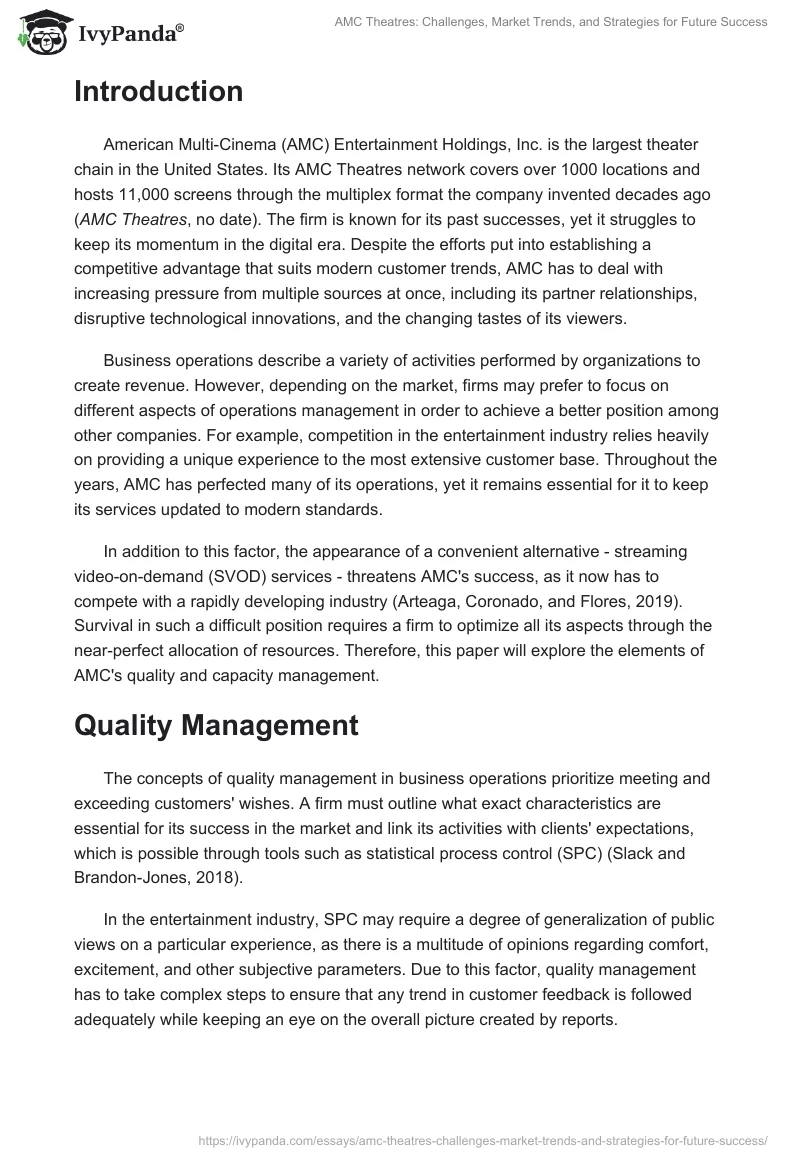 AMC Theatres: Challenges, Market Trends, and Strategies for Future Success. Page 2