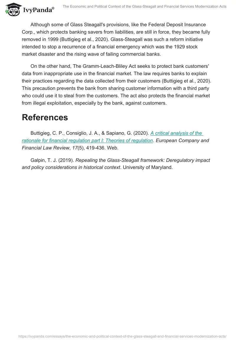 The Economic and Political Context of the Glass-Steagall and Financial Services Modernization Acts. Page 2