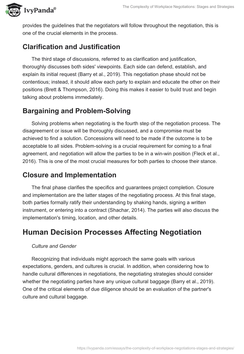 The Complexity of Workplace Negotiations: Stages and Strategies. Page 2