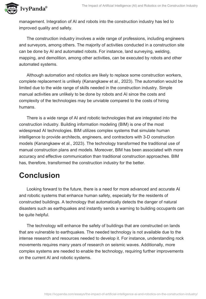 The Impact of Artificial Intelligence (AI) and Robotics on the Construction Industry. Page 2