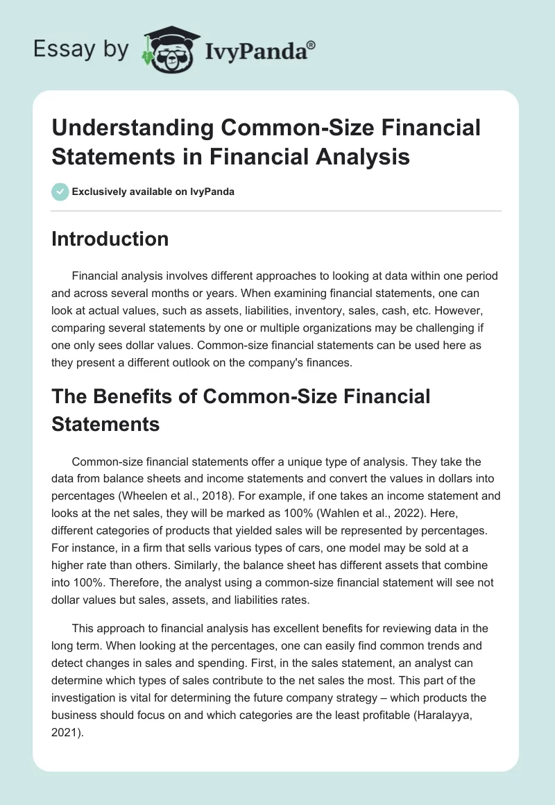 Understanding Common-Size Financial Statements in Financial Analysis. Page 1