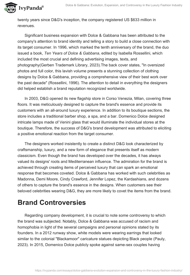 Dolce & Gabbana: Evolution, Expansion, and Controversy in the Luxury Fashion Industry. Page 2