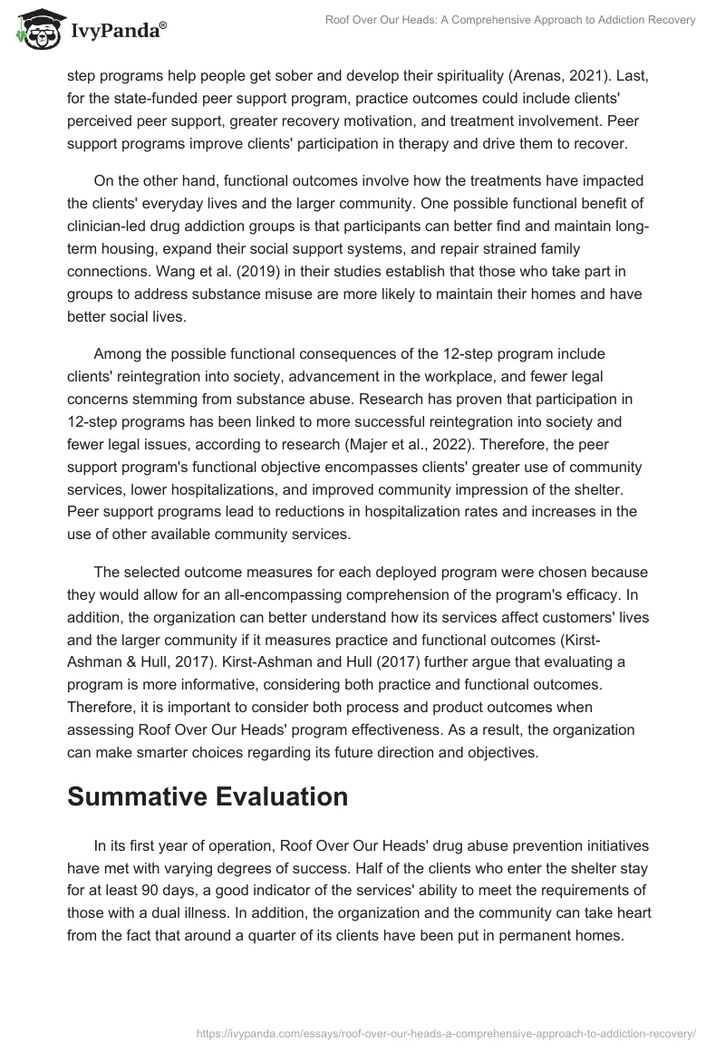 Roof Over Our Heads: A Comprehensive Approach to Addiction Recovery. Page 2